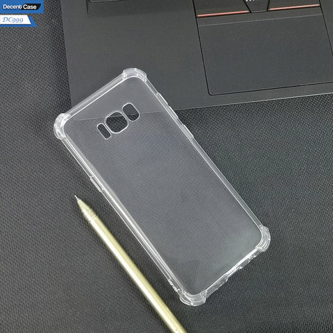 Samsung Galaxy S8 Plus Cover - Transparent - Soft 4D Design Silicone Transparent Clear With Camera Protection Case