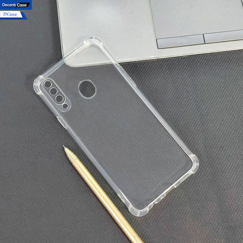 Samsung Galaxy A20s Cover - Transparent - Soft 4D Design Silicone Transparent Clear With Camera Protection Case