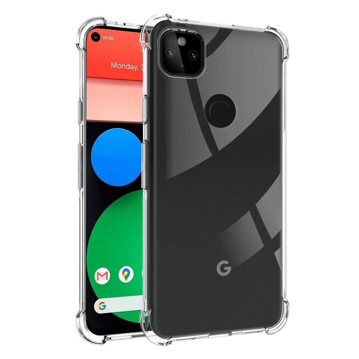 Google Pixel 5 Cover - Transparent - Soft 4D Design Silicone Transparent Clear With Camera Protection Case