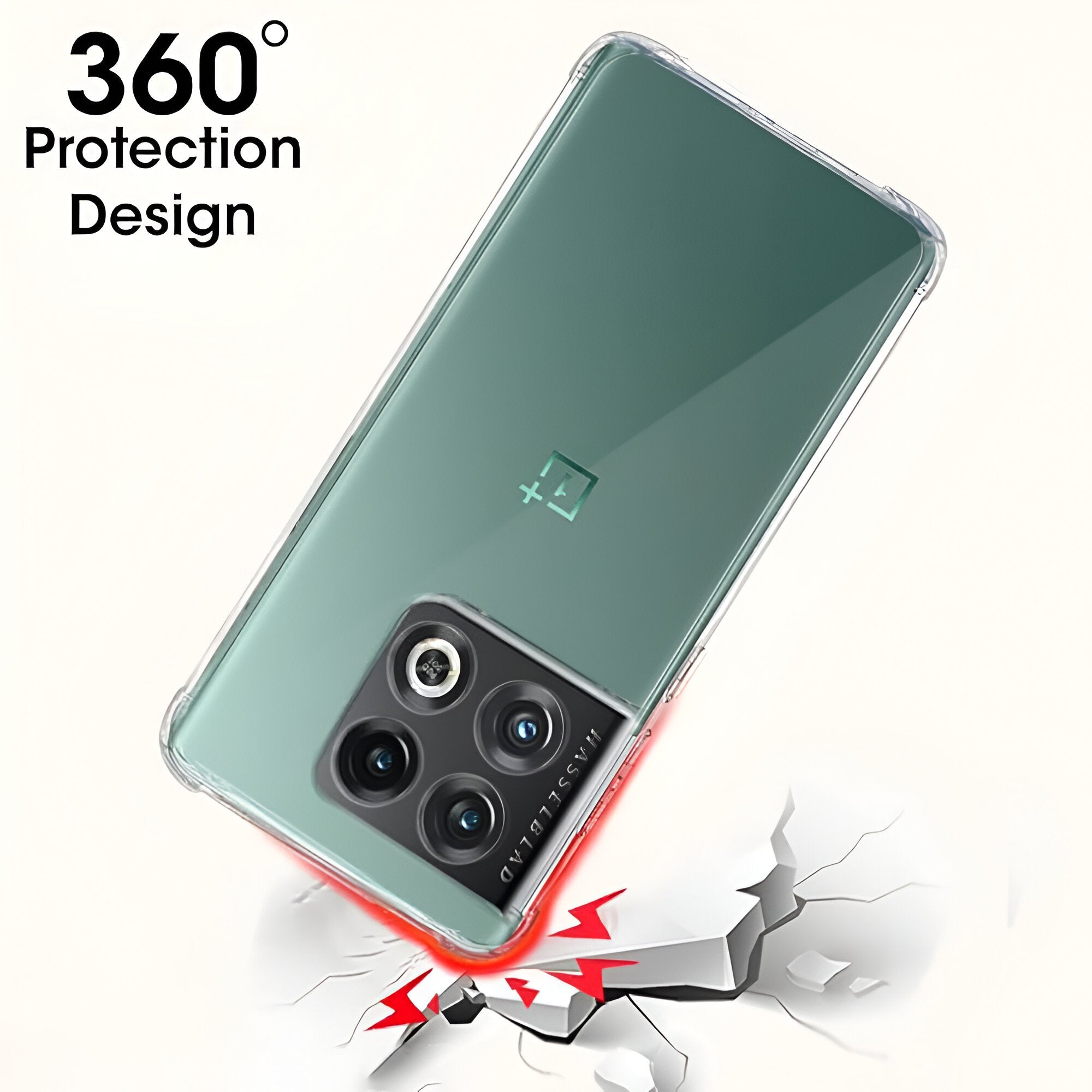 OnePlus 10T Cover - Transparent - Soft 4D Design Silicone Transparent Clear With Camera Protection Case