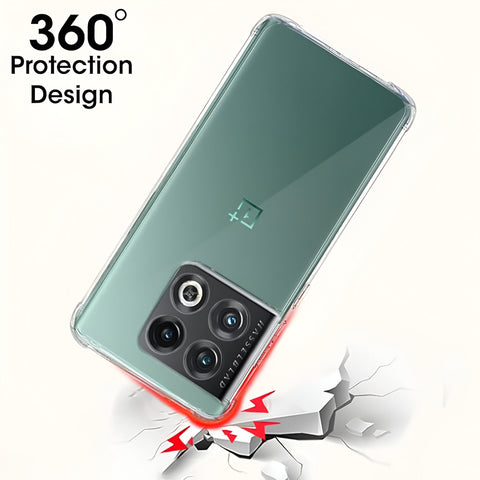 OnePlus 10T Cover - Transparent - Soft 4D Design Silicone Transparent Clear With Camera Protection Case