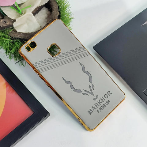 Huawei P9 Lite Cover Leather Markhor logo Shockproof Case With Golden Edge