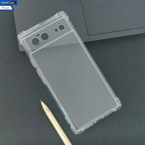 Google Pixel 6 Cover - Transparent - Soft 4D Design Silicone Transparent Clear With Camera Protection Case