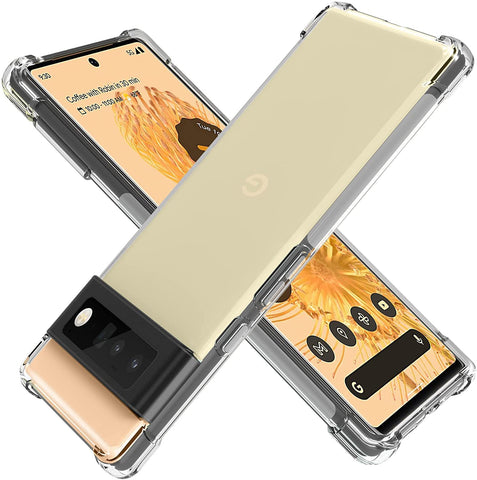 Google Pixel 6 Pro Cover - Transparent - Soft 4D Design Silicone Transparent Clear With Camera Protection Case