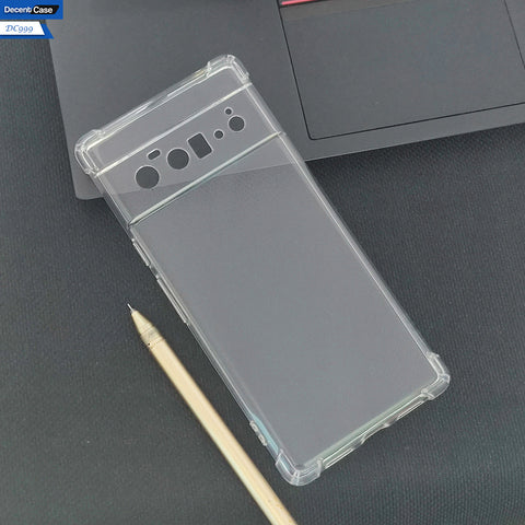 Google Pixel 6 Pro Cover - Transparent - Soft 4D Design Silicone Transparent Clear With Camera Protection Case