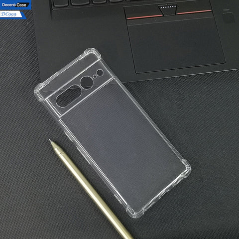 Google Pixel 7 Pro Cover - Transparent - Soft 4D Design Silicone Transparent Clear With Camera Protection Case