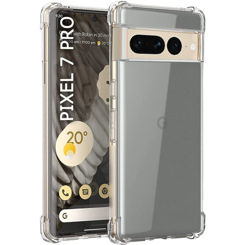 Google Pixel 7 Pro Cover - Transparent - Soft 4D Design Silicone Transparent Clear With Camera Protection Case