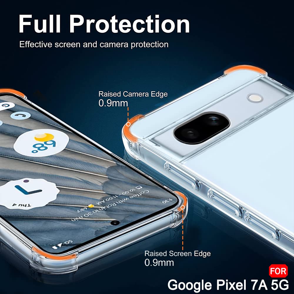 Google Pixel 7a Cover - Transparent - Soft 4D Design Silicone Transparent Clear With Camera Protection Case