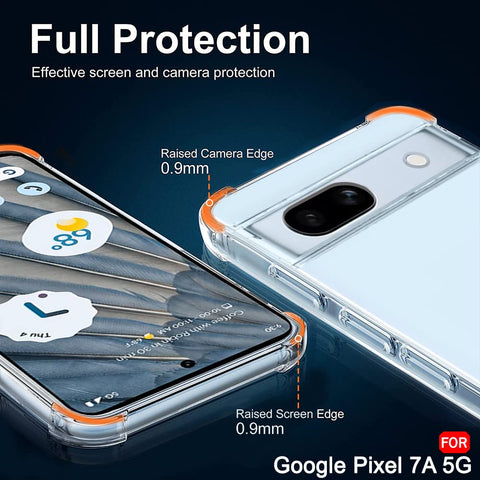 Google Pixel 7a Cover - Transparent - Soft 4D Design Silicone Transparent Clear With Camera Protection Case