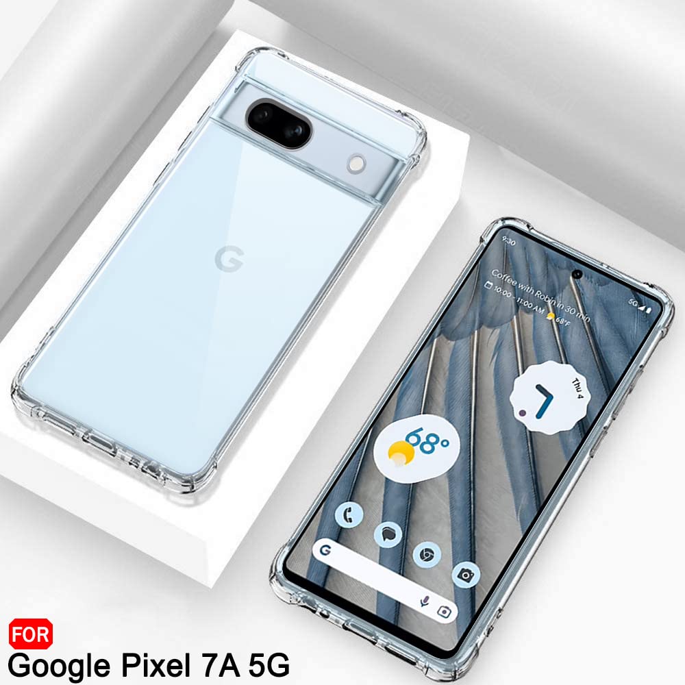 Google Pixel 7a Cover - Transparent - Soft 4D Design Silicone Transparent Clear With Camera Protection Case