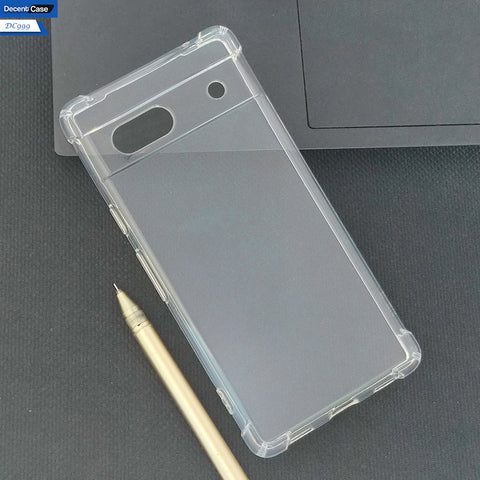 Google Pixel 7a Cover - Transparent - Soft 4D Design Silicone Transparent Clear With Camera Protection Case