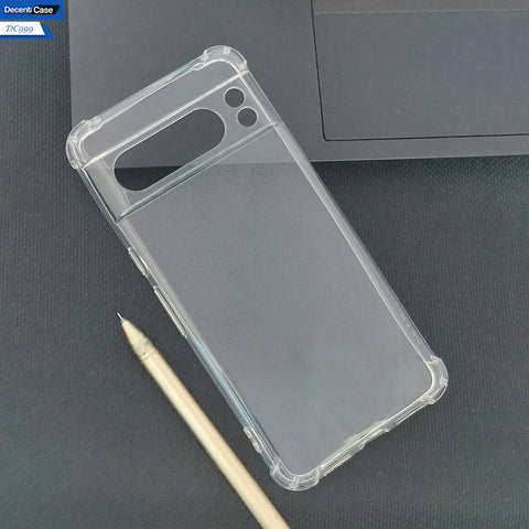 Google Pixel 8 Pro Cover - Transparent - Soft 4D Design Silicone Transparent Clear With Camera Protection Case
