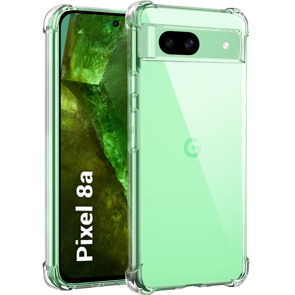 Google Pixel 8a Cover - Transparent - Soft 4D Design Silicone Transparent Clear With Camera Protection Case