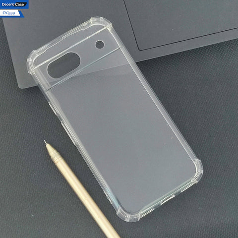 Google Pixel 8a Cover - Transparent - Soft 4D Design Silicone Transparent Clear With Camera Protection Case