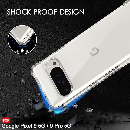 Google Pixel 9 Cover - Transparent - Soft 4D Design Silicone Transparent Clear With Camera Protection Case