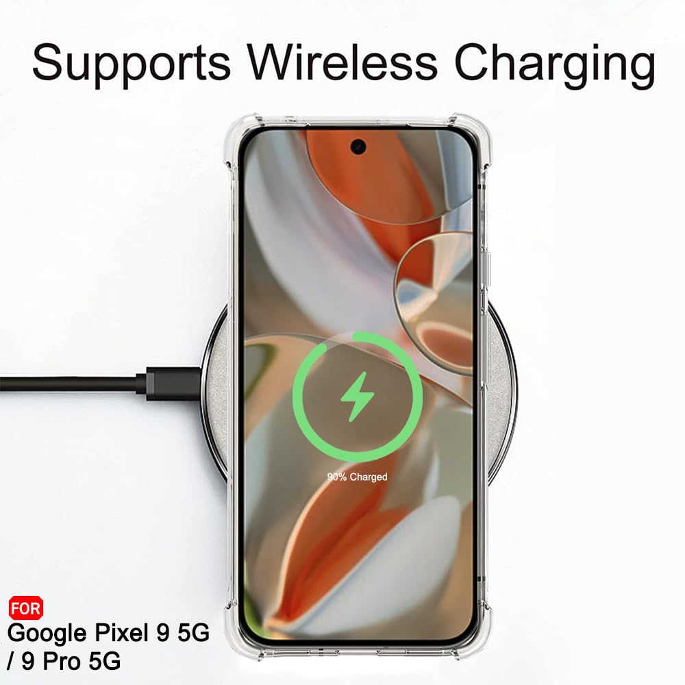 Google Pixel 9 Pro Cover - Transparent - Soft 4D Design Silicone Transparent Clear With Camera Protection Case