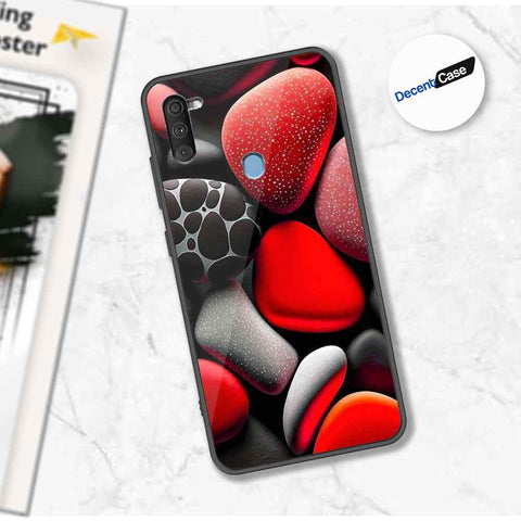Samsung Galaxy A10s Cover - 3D Pebble Design - HQ Ultra Shine Premium Metal Phone Case