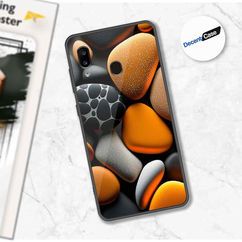 Samsung Galaxy M10s Cover - 3D Pebble Design - HQ Ultra Shine Premium Metal Phone Case