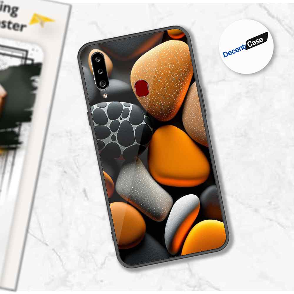 Samsung Galaxy A20s Cover - 3D Pebble Design - HQ Ultra Shine Premium Metal Phone Case