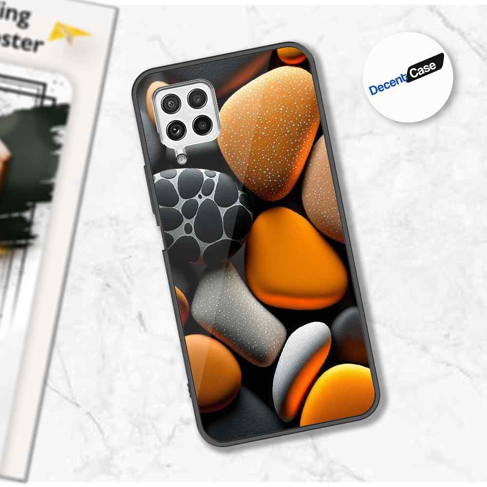 Samsung Galaxy A22 Cover - 3D Pebble Design - HQ Ultra Shine Premium Metal Phone Case