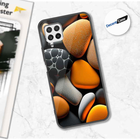 Samsung Galaxy A22 Cover - 3D Pebble Design - HQ Ultra Shine Premium Metal Phone Case