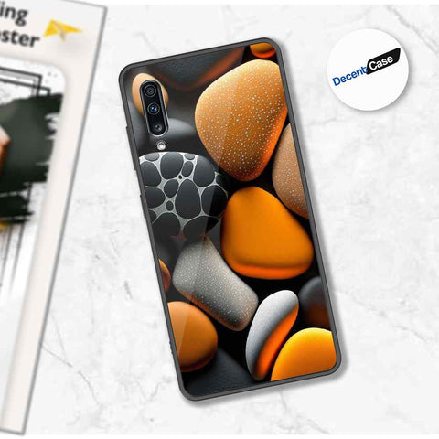 Samsung Galaxy A70 Cover - 3D Pebble Design - HQ Ultra Shine Premium Metal Phone Case