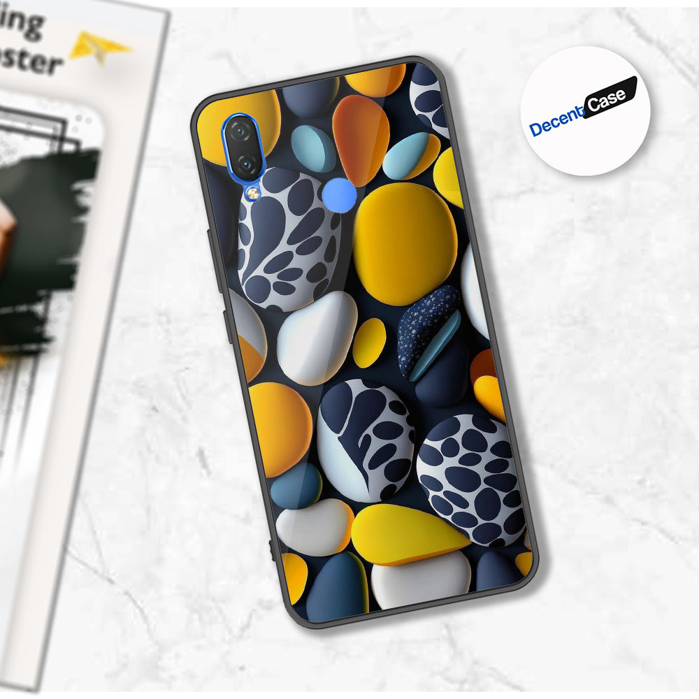 Huawei Honor 8C Cover - 3D Pebble Design - HQ Ultra Shine Premium Metal Phone Case
