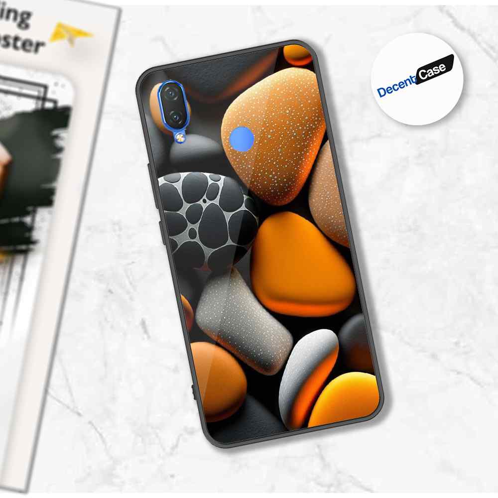 Huawei Honor 8C Cover - 3D Pebble Design - HQ Ultra Shine Premium Metal Phone Case