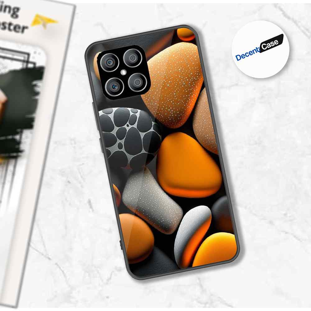 Honor X8 Cover - 3D Pebble Design - HQ Ultra Shine Premium Metal Phone Case