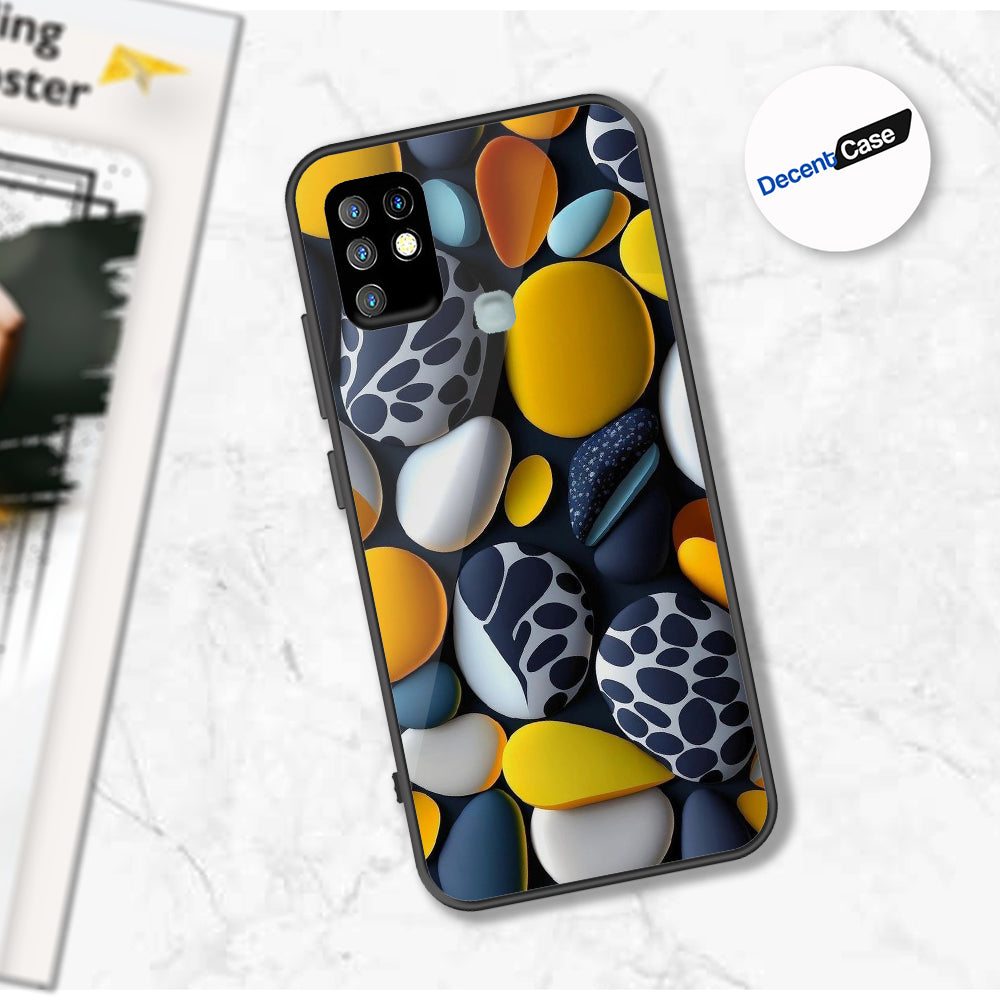 Infinix Hot 10 Cover - 3D Pebble Design - HQ Ultra Shine Premium Metal Phone Case