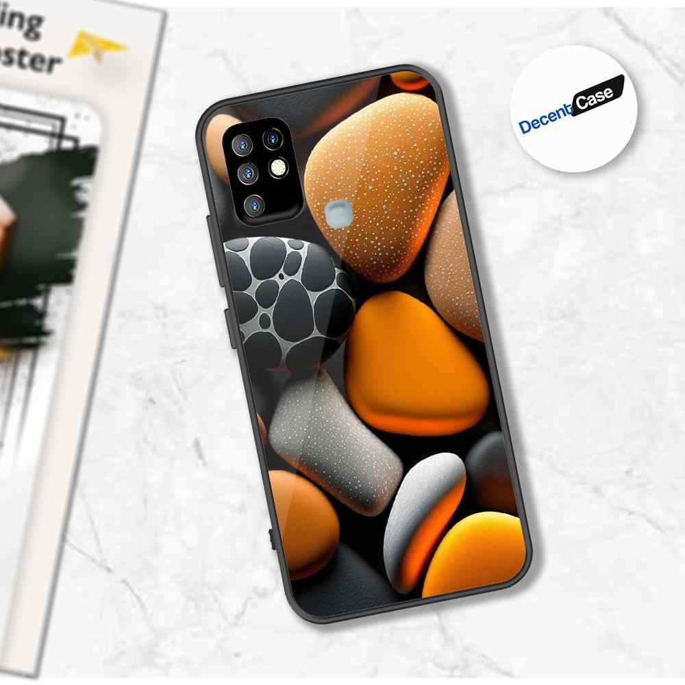 Infinix Hot 10 Cover - 3D Pebble Design - HQ Ultra Shine Premium Metal Phone Case