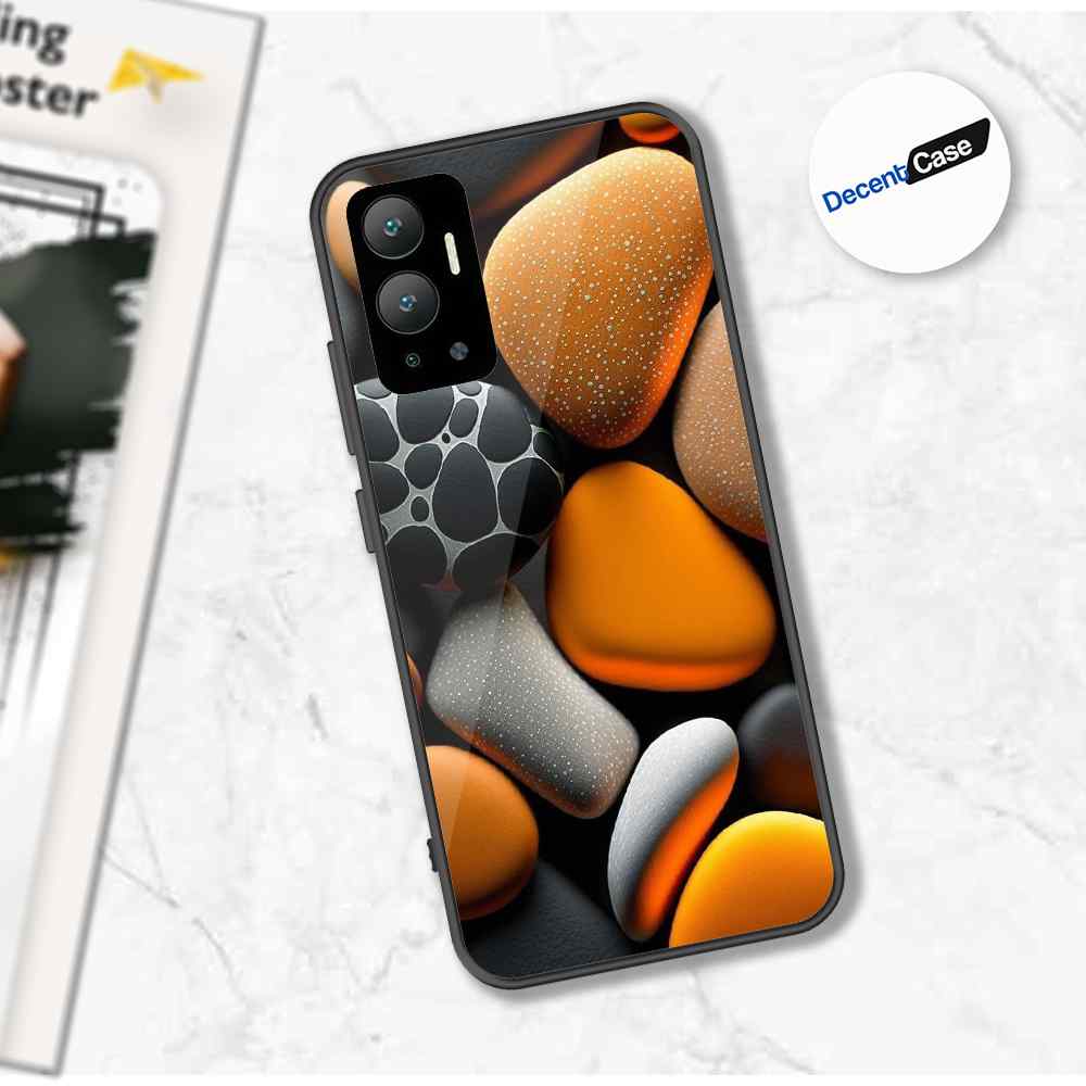 Infinix Hot 12 Cover - 3D Pebble Design - HQ Ultra Shine Premium Metal Phone Case