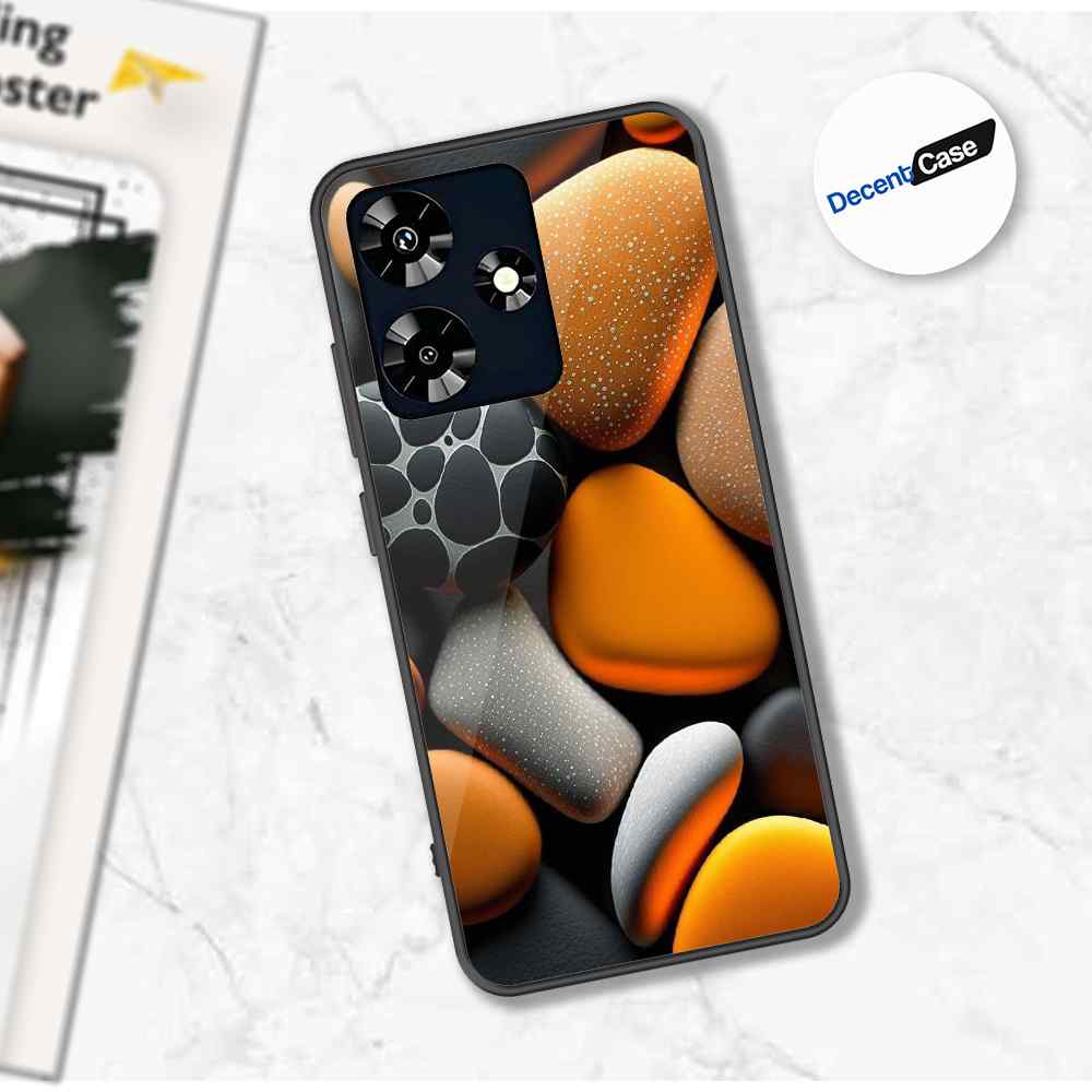 Infinix Hot 30 Cover - 3D Pebble Design - HQ Ultra Shine Premium Metal Phone Case