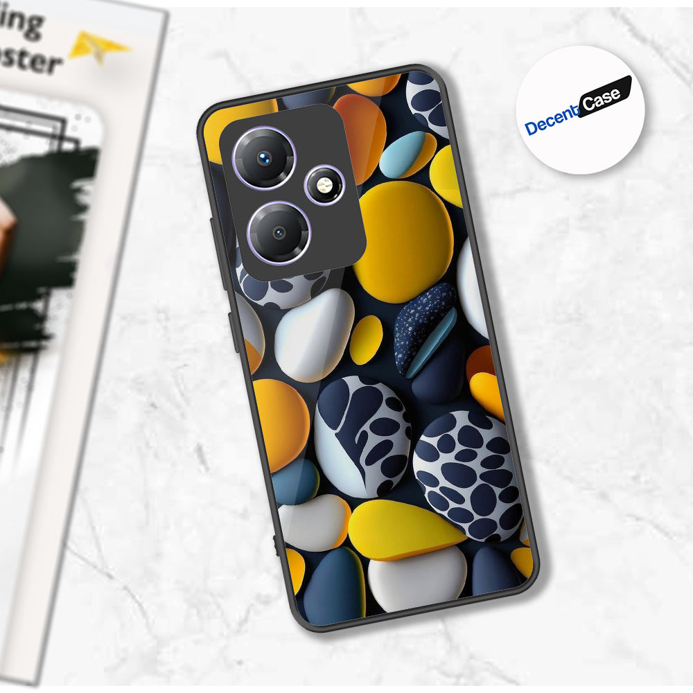 Infinix Hot 30 Play Cover - 3D Pebble Design - HQ Ultra Shine Premium Metal Phone Case