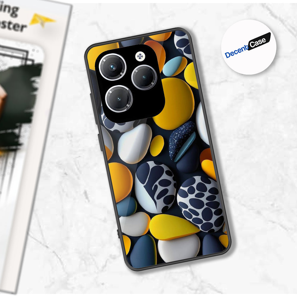 Infinix Hot 40 Pro Cover - 3D Pebble Design - HQ Ultra Shine Premium Metal Phone Case
