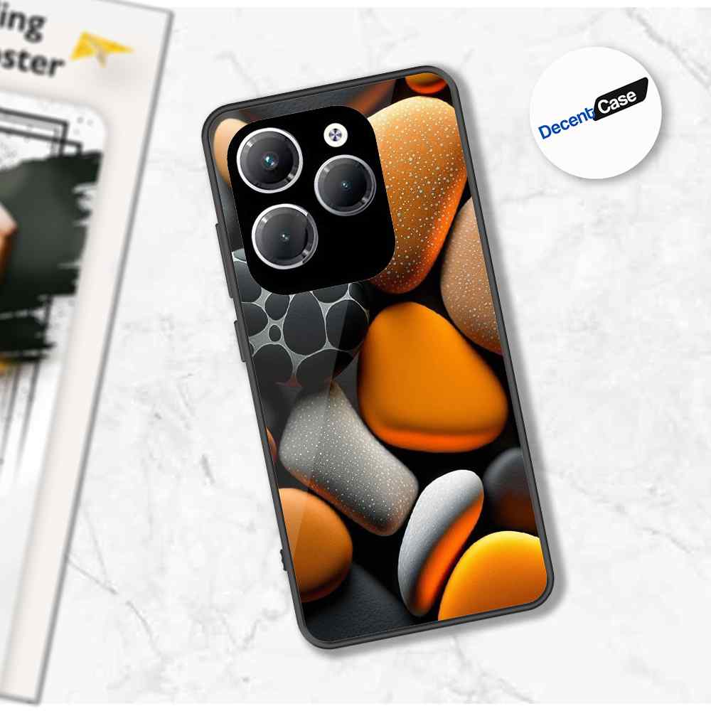 Infinix Hot 40 Cover - 3D Pebble Design - HQ Ultra Shine Premium Metal Phone Case