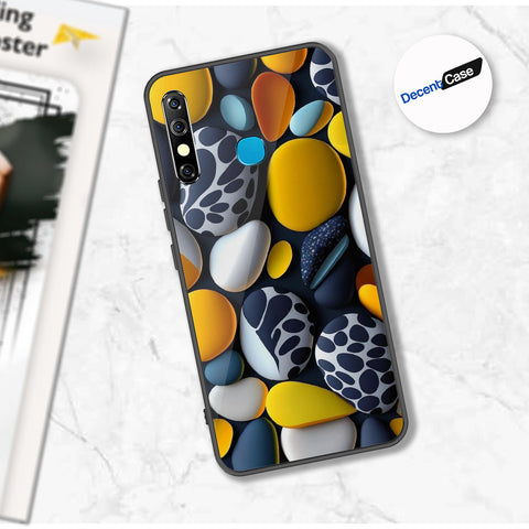 Tecno Spark 4 Cover - 3D Pebble Design - HQ Ultra Shine Premium Metal Phone Case