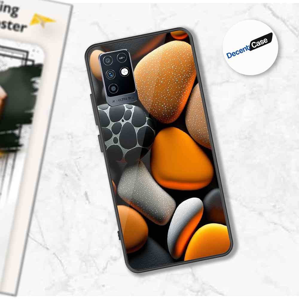 Infinix Note 10 Cover - 3D Pebble Design - HQ Ultra Shine Premium Metal Phone Case