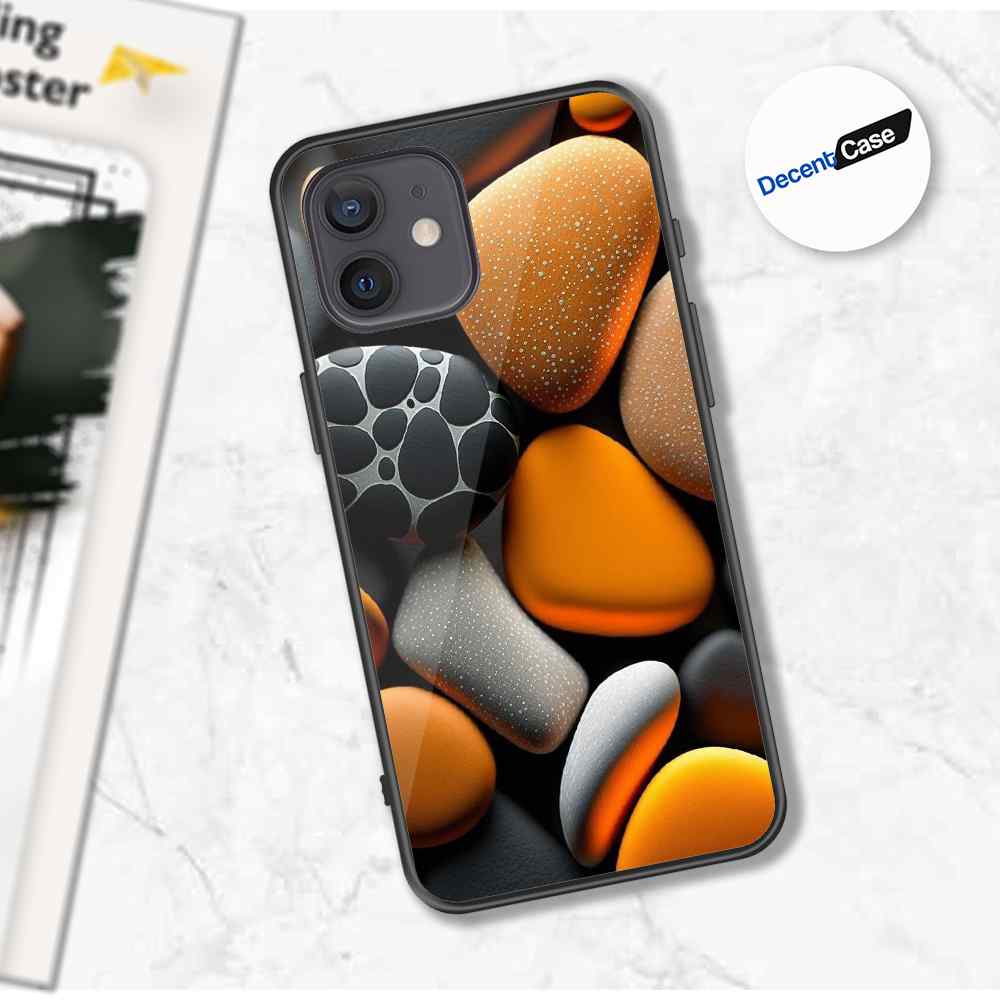 iPhone 12 Mini Cover - 3D Pebble Design - HQ Ultra Shine Premium Metal Phone Case