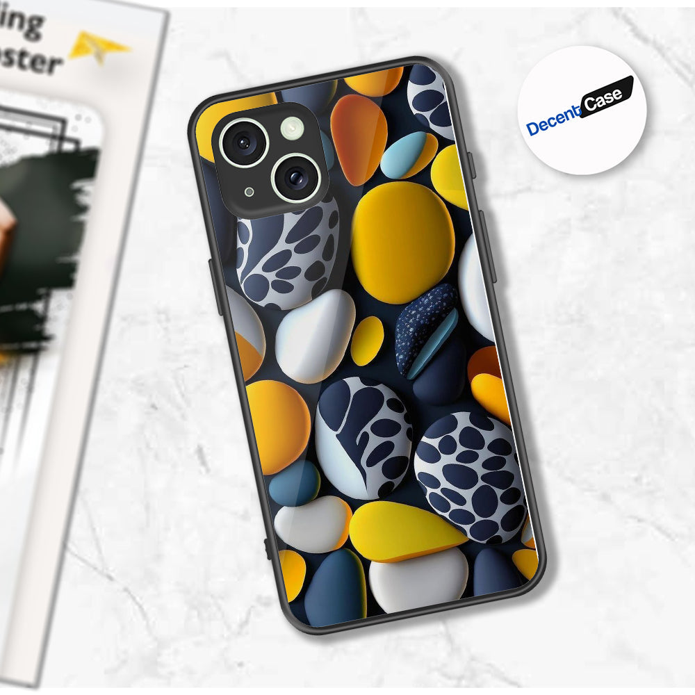 iPhone 15 Plus Cover - 3D Pebble Design - HQ Ultra Shine Premium Metal Phone Case