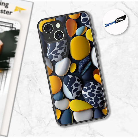 iPhone 15 Plus Cover - 3D Pebble Design - HQ Ultra Shine Premium Metal Phone Case