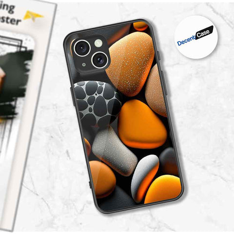 iPhone 15 Plus Cover - 3D Pebble Design - HQ Ultra Shine Premium Metal Phone Case