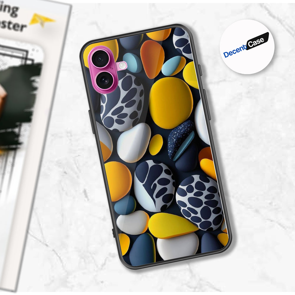 iPhone 16 Cover - 3D Pebble Design - HQ Ultra Shine Premium Metal Phone Case