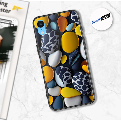 iPhone XR Cover - 3D Pebble Design - HQ Ultra Shine Premium Metal Phone Case