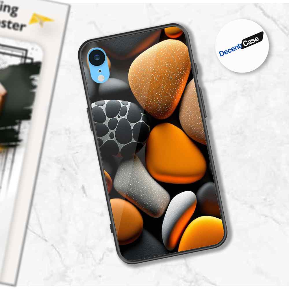 iPhone XR Cover - 3D Pebble Design - HQ Ultra Shine Premium Metal Phone Case
