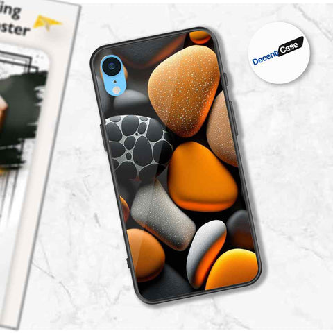 iPhone XR Cover - 3D Pebble Design - HQ Ultra Shine Premium Metal Phone Case