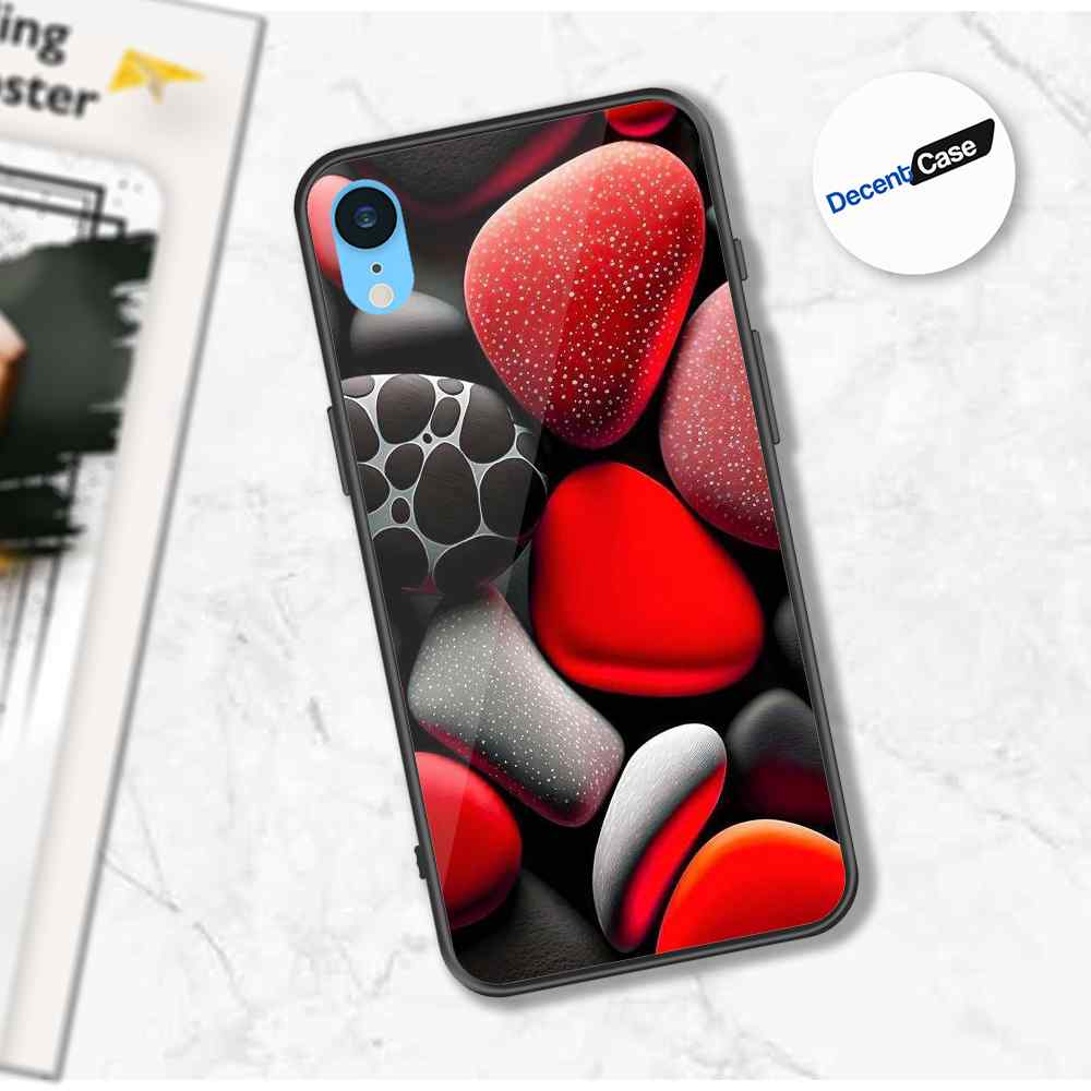 iPhone XR Cover - 3D Pebble Design - HQ Ultra Shine Premium Metal Phone Case