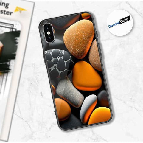 iPhone XS Max Cover - 3D Pebble Design - HQ Ultra Shine Premium Metal Phone Case
