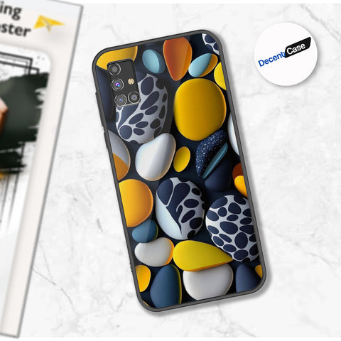 Samsung Galaxy M31s Cover - 3D Pebble Design - HQ Ultra Shine Premium Metal Phone Case