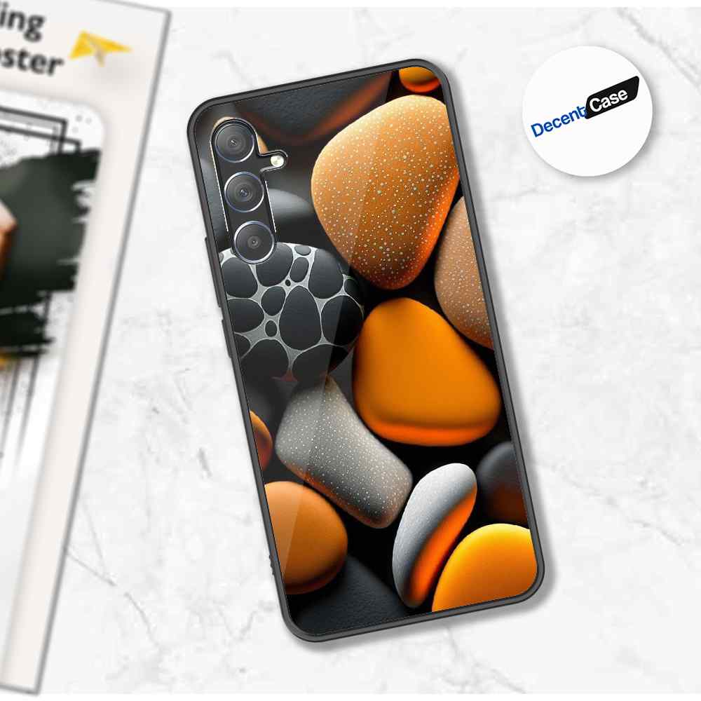 Samsung Galaxy M55 Cover - 3D Pebble Design - HQ Ultra Shine Premium Metal Phone Case